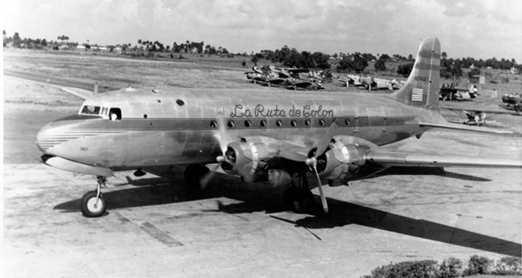 El Douglas DC-4 Ruta de Colón accidentado en España